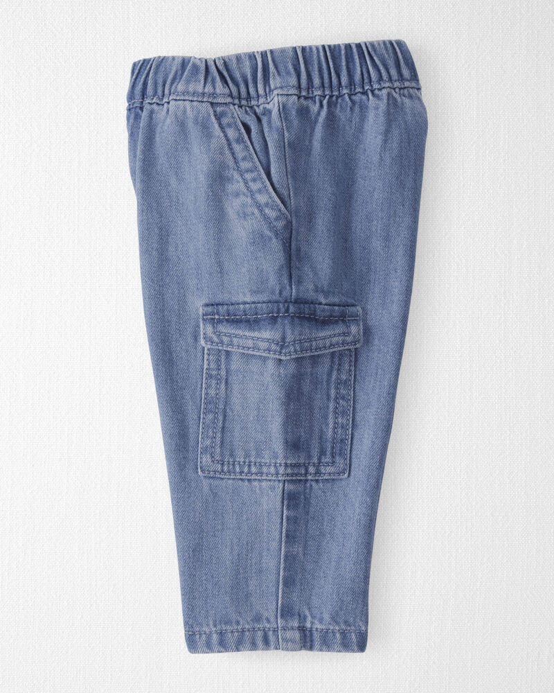 Baby Organic Cotton Denim Cargo Pants, image 4 of 6 slides
