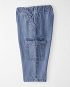 Baby Organic Cotton Denim Cargo Pants, image 4 of 6 slides