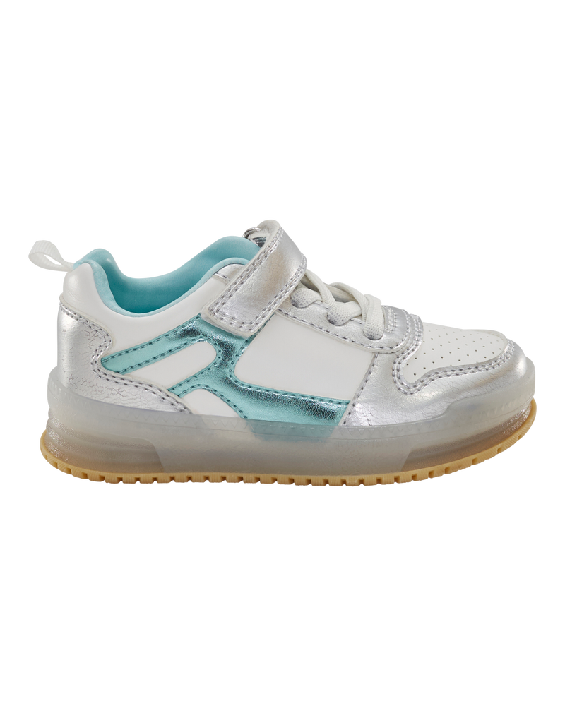 Tout-petit Espadrilles métalliques à lumières - Argent/Turquoise, image 3 sur 8 diapositives