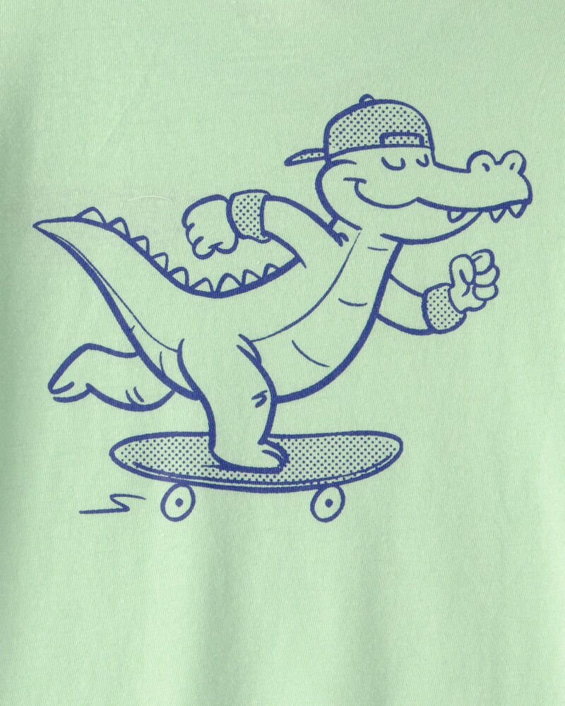 Toddler 'Later Gator' Skateboard Graphic Tee - Green, image 4 of 5 slides