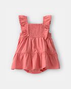 Baby Girl Ruffle Sleeveless Bodysuit Dress - Orange, image 1 of 3 slides