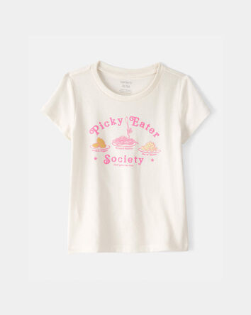 Tout-petit fille - T-shirt &agrave; imprim&eacute; &laquo;Picky Eater&raquo; - Cr&egrave;me, 