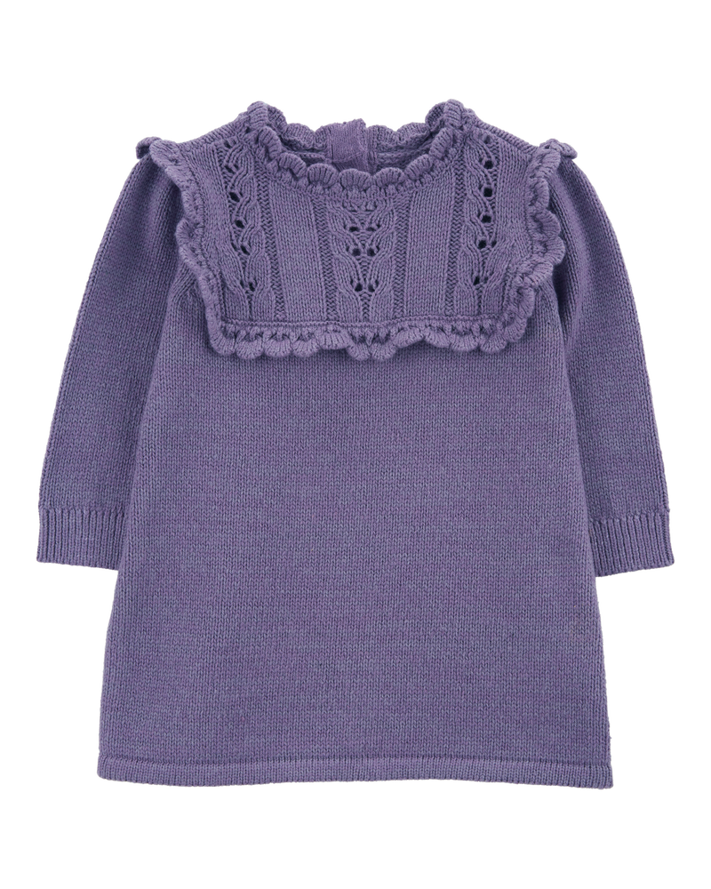 Baby Girls Baby Long Sleeve Sweater Knit Dress Purple 6M OshKosh Bgosh