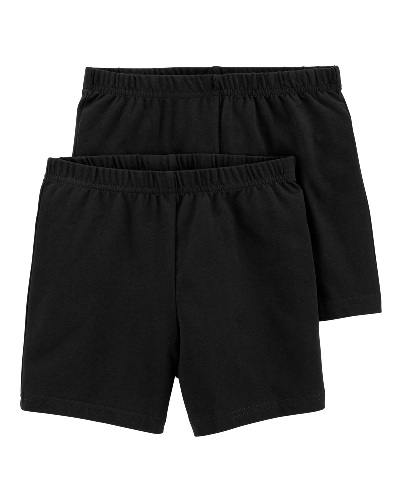 Girls 2-Pack Bike Shorts - Black, image 1 of 4 slides