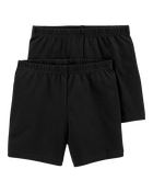Girls 2-Pack Bike Shorts - Black, image 1 of 4 slides
