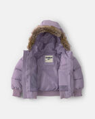 Toddler Girl Bubble Urban Jacket- Lavender, image 2 of 4 slides