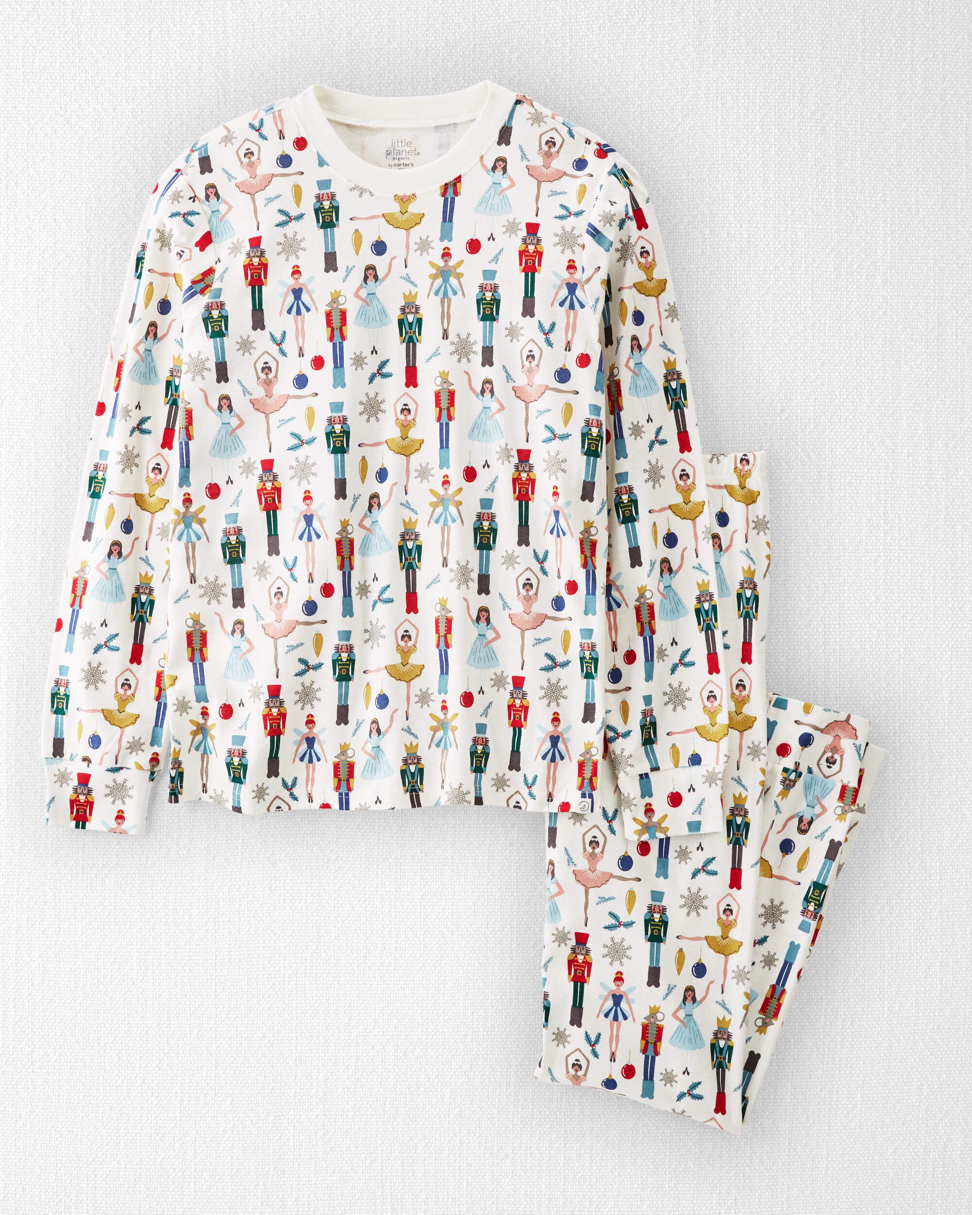 Adult Organic Cotton Pyjamas Set in Holiday Nutcracker