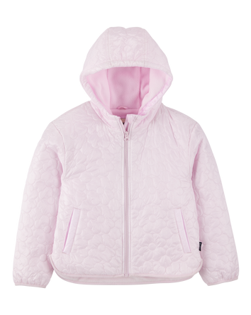 Filles - Blouson matelassé poids moyen à fleurs - Rose, 