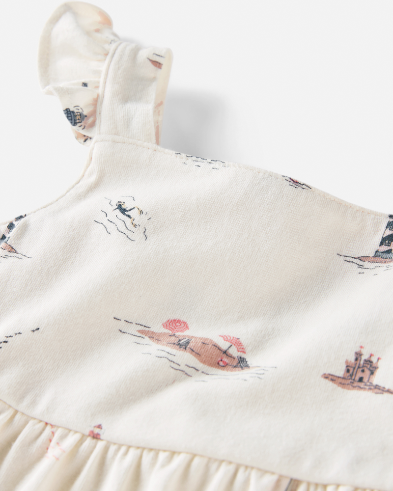 Baby Organic Cotton Coastal-Print Dress, image 4 of 5 slides