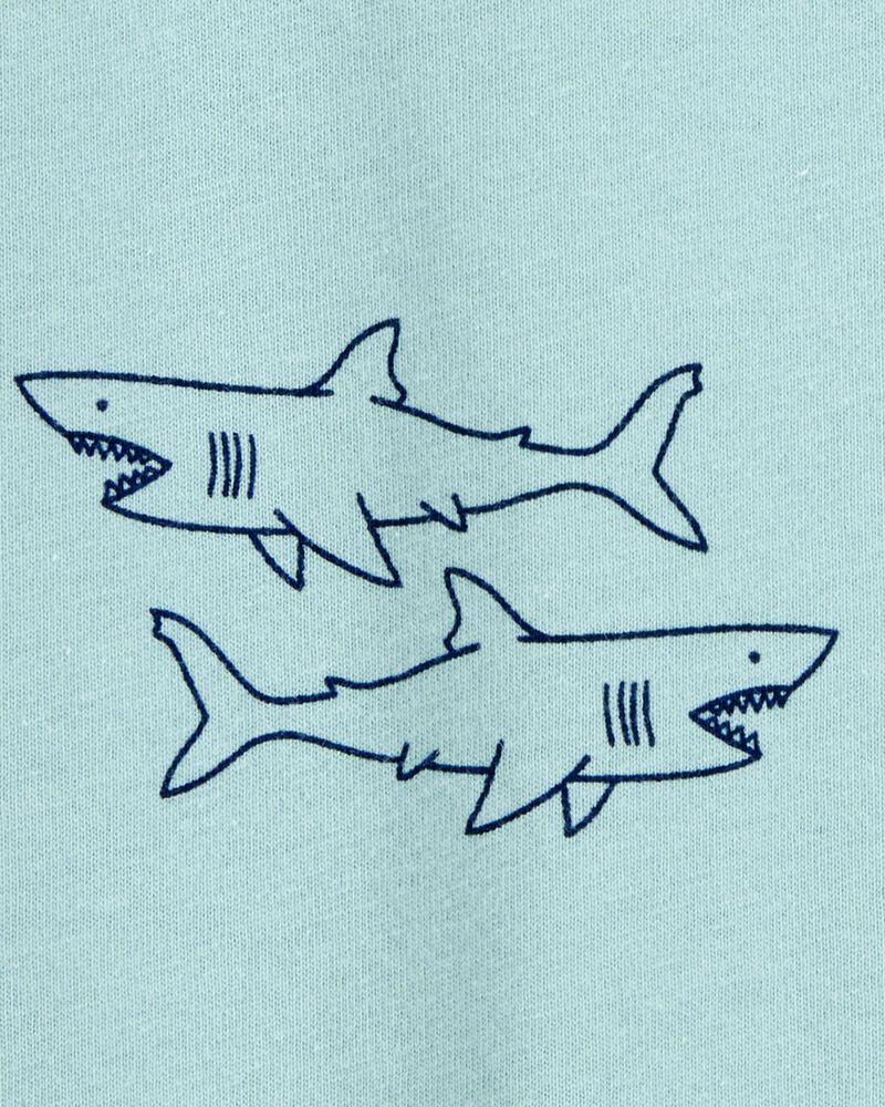 Baby Shark Print Cotton Romper, image 2 of 3 slides