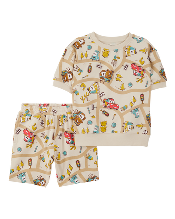 Toddler 2-Piece Cars French Terry Outfit Set, 