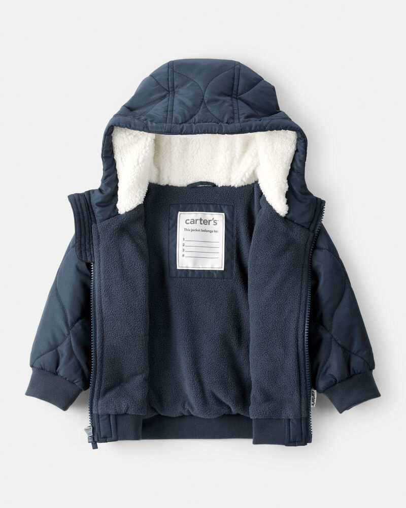 Baby Boy Long-Sleeve Midweight Jacket - Navy/Blue, image 2 of 3 slides