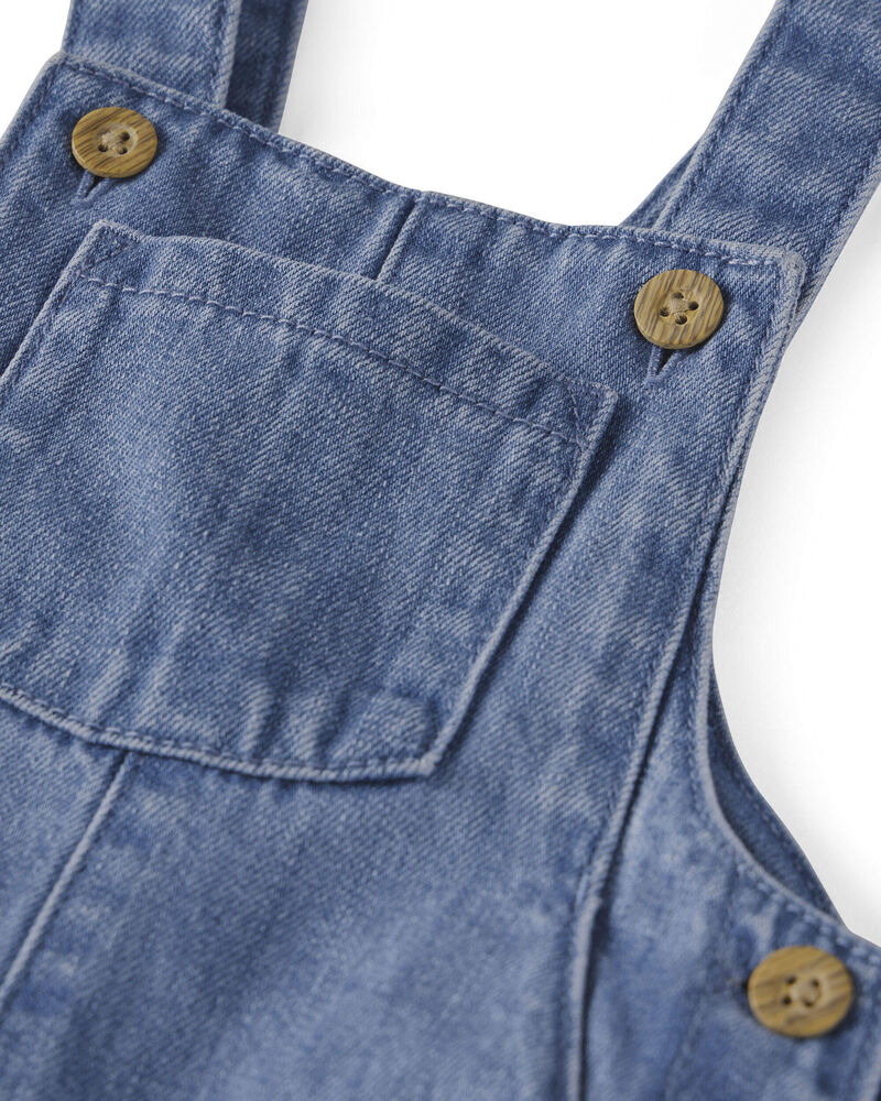 Baby Organic Cotton Denim Overalls, image 3 of 5 slides
