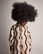 Toddler Girl Chevron Button-Down Dress - Khaki, image 4 of 6 slides