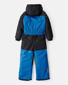 Kid Boy 1-Piece Taslan Snowsuit - Blue, image 2 of 5 slides