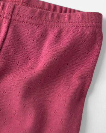 B&eacute;b&eacute; fille - Pyjama 2 pi&egrave;ces en coton biologique &agrave; motif ajour&eacute;, 