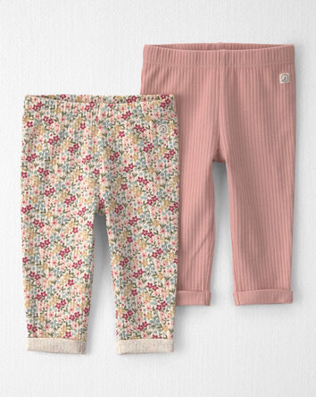 Baby Girl 2-Pack Organic Cotton Leggings, 