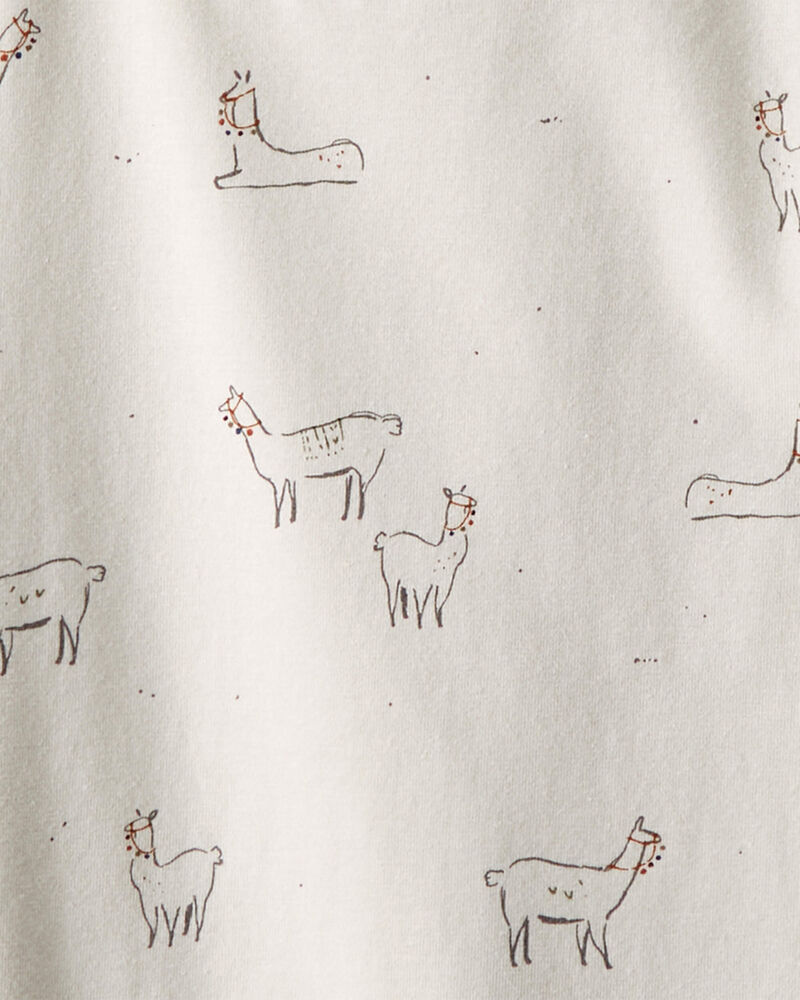 Toddler 2-Pack Organic Cotton T-Shirts in Holiday Llama and Stripes, image 3 of 5 slides