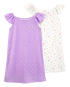 Kid 2-Pack Butterfly Nightgowns, image 1 of 4 slides