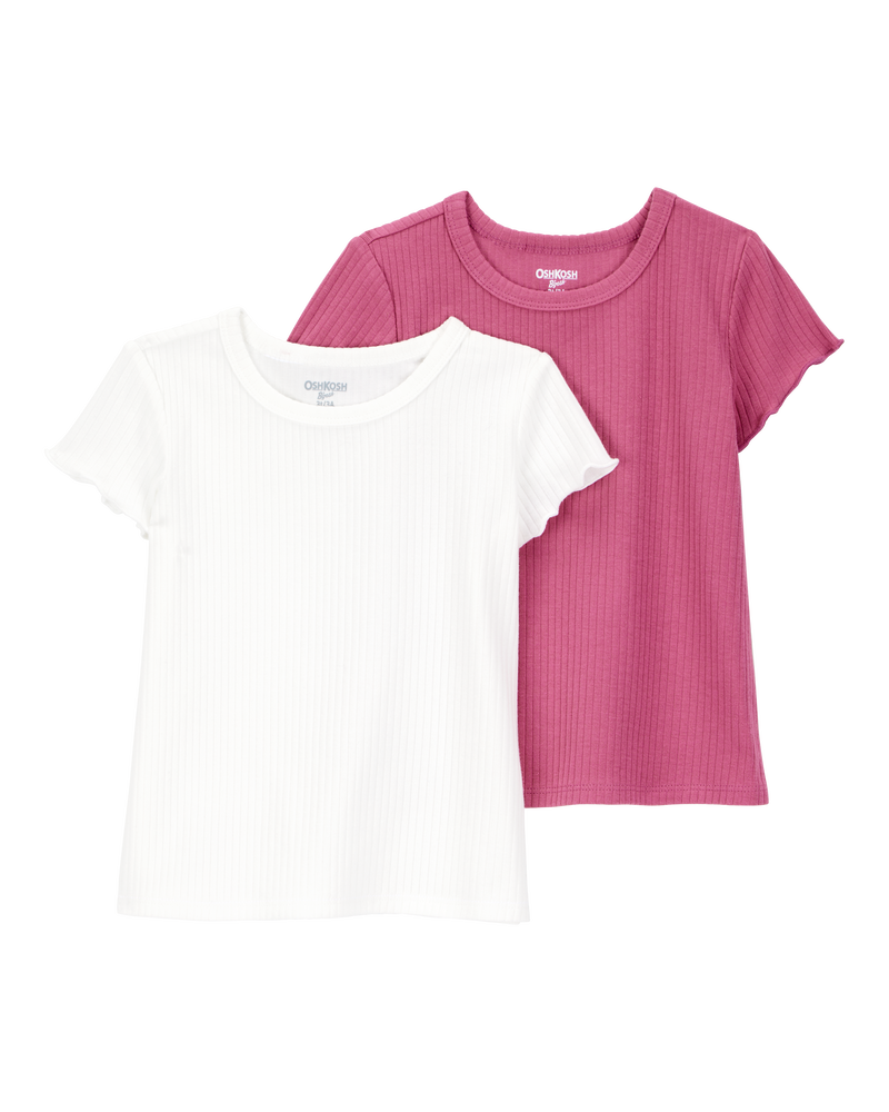 Toddler 2-Pack Ribbed Short-Sleeve Tees, image 1 of 3 slides