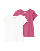 Toddler 2-Pack Ribbed Short-Sleeve Tees, image 1 of 3 slides
