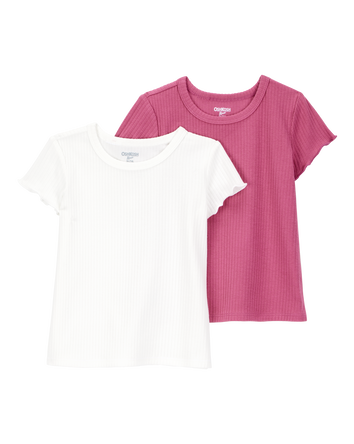 Toddler 2-Pack Ribbed Short-Sleeve Tees, 
