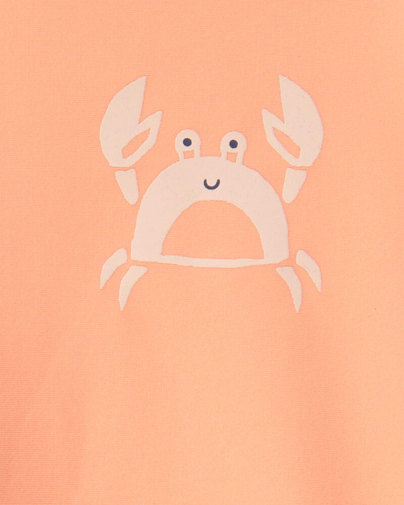 Baby Boy 2-Piece Long-Sleeve Rashguard Swimsuit Set - Orange, image 4 of 5 slides