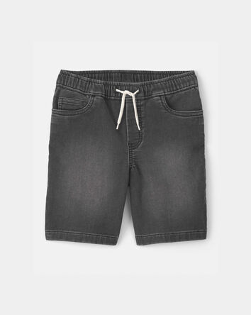 Boys Denim Drawstring Shorts - Black, 