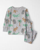 Baby 2-Piece Organic Cotton Pyjama in Aussie Friends Print, image 1 of 4 slides