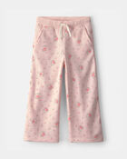 Toddler Girl Floral Fleece Pants - Pink, image 1 of 4 slides