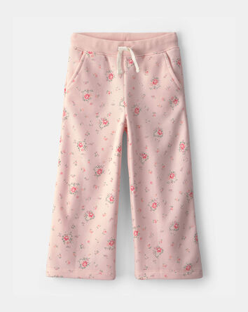 Toddler Girl Floral Fleece Pants - Pink, 
