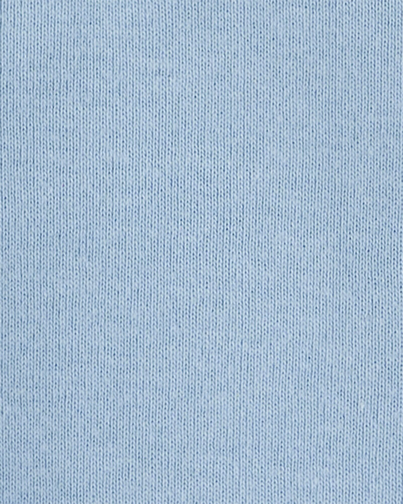 Baby 2-Piece Tank Bodysuit & Shell Print Pull-On Short Set - Blue/Ivory, image 2 of 3 slides