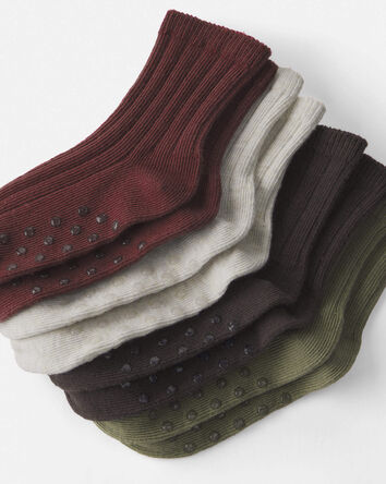 Toddler 4-Pack No-Slip Ankle Socks Made with Organic Cotton, 