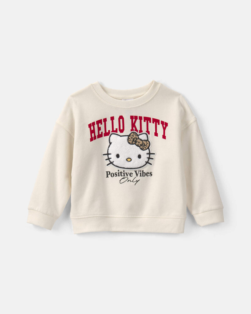 Toute-petite fille &ndash; Chandail ouat&eacute; &agrave; enfiler Hello Kitty&reg; &ndash; Cr&egrave;me, image 1 sur 3 diapositives