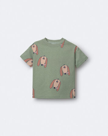 Tout-petit - T-shirt d&eacute;contract&eacute; &agrave; imprim&eacute; chien - Vert, 