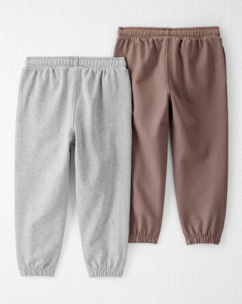 Tout-petit - Emballage de 2 pantalons d’entraînement en jersey bouclette de coton biologique, 