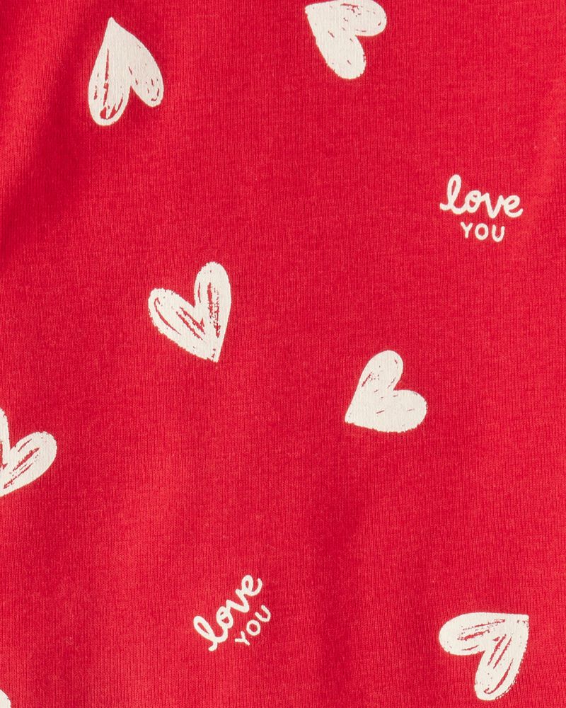 Toddler Valentine's Day Heart 100% Cotton Snug Fit 2-Piece Pyjamas - Red, image 2 of 3 slides