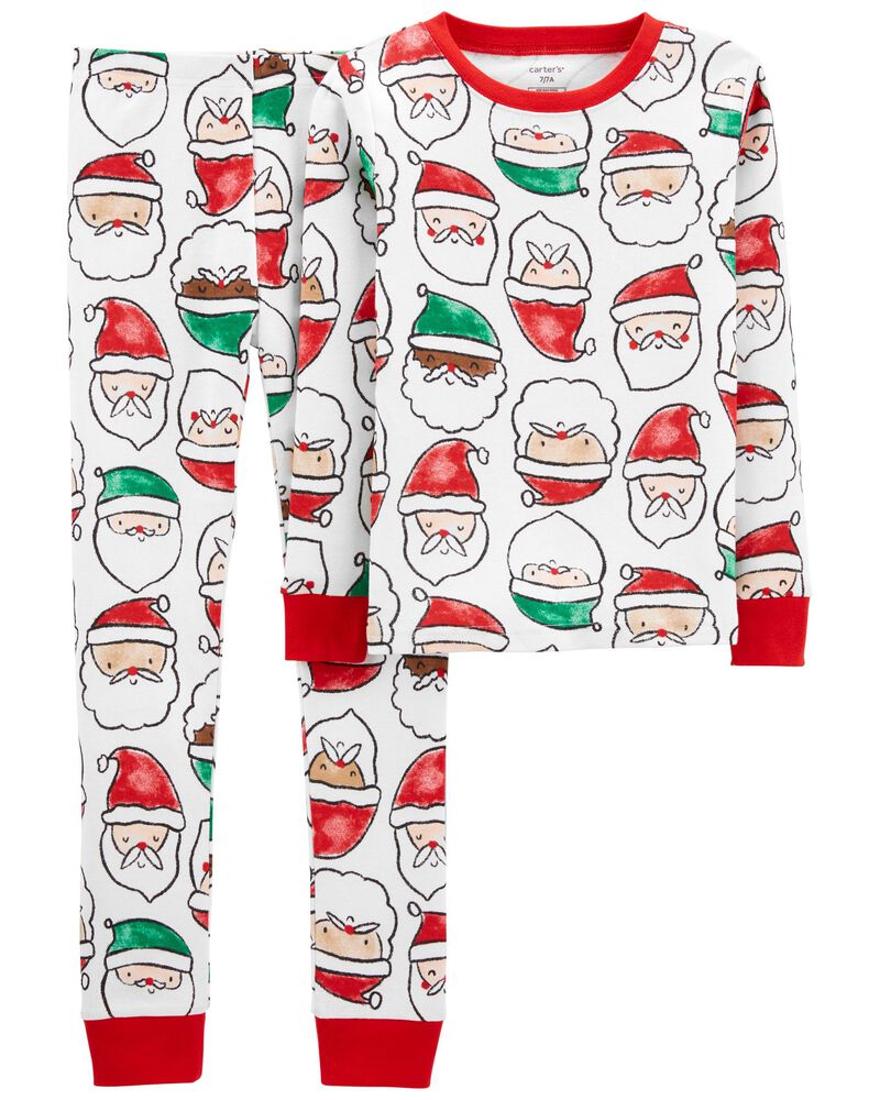 Pyjama 2 pièces en coton ajusté Père Noël, image 1 sur 2 diapositives