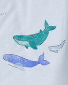 Tout-petit gar&ccedil;on - Ensemble de pyjama 2 pi&egrave;ces Ajust&eacute; &agrave; manches courtes Whale PurelySoft - Bleu, image 4 sur 5 diapositives