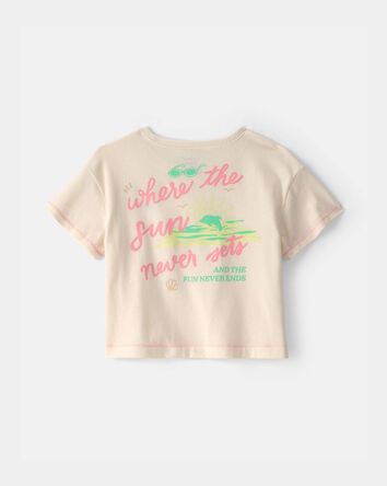 Baby Girl 'Where the Sun Never Sets' Graphic Tee - Cream, 
