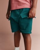 Toddler Boy French Terry Cargo Shorts - Green, image 1 of 6 slides