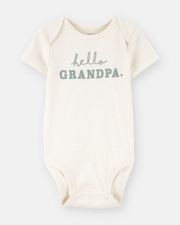 Baby Cotton Short-Sleeve Graphic Bodysuit - White, 