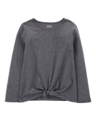 Kid Tie-Front Long-Sleeve Jersey Tee, image 1 of 3 slides