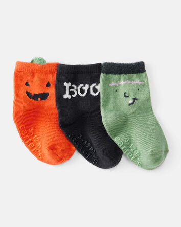 Bébé 3 paires de chaussettes d'Halloween Boo Pumpkin Monster, 