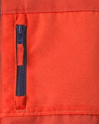 Toddler Boy Solid Midweight Fleece Lined Jacket- Orange/Red, image 3 of 3 slides