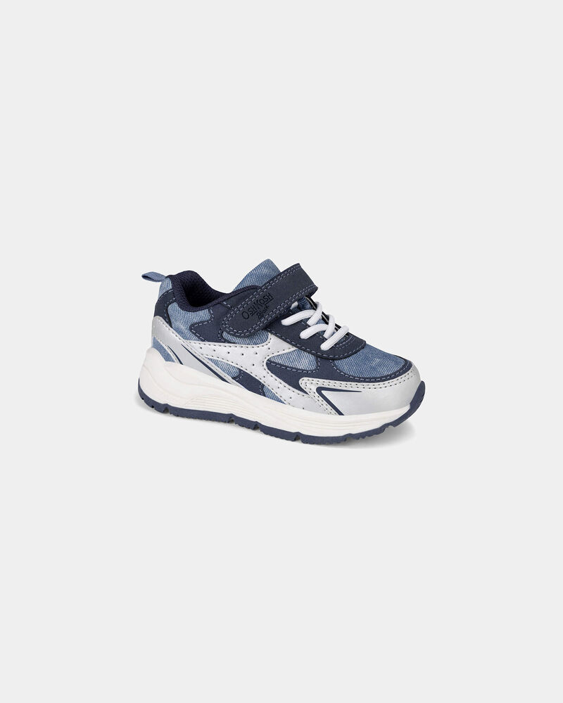 Toddler Boy Sneakers - Blue/Silver, image 1 of 6 slides