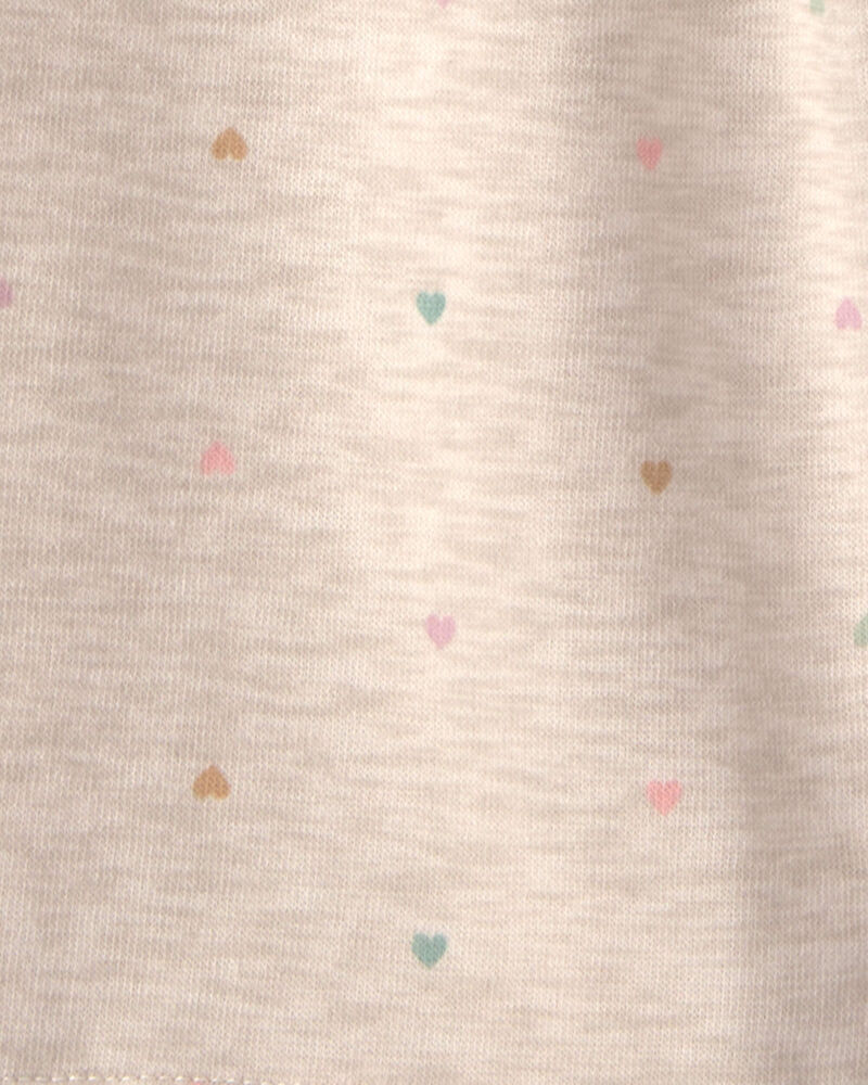 Baby Girl Heart Fleece Drawstring Pants - Cream, image 3 of 4 slides