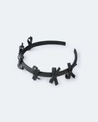 Toddler Girl Faux Leather Bow Headband - Black, image 1 of 2 slides