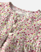 Baby Girl Organic Cotton Dobby Dress in Floral, image 4 of 6 slides