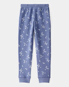 Girls Heart Print Pull-On Fleece Joggers - Blue, image 2 of 4 slides